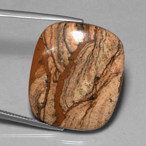 38.85캐럿 천연 멀티컬러 재스퍼, 쿠션 컷, 28.7×24.8 mm, 불투명체