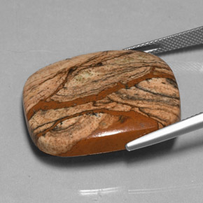 38.85캐럿 천연 멀티컬러 재스퍼, 쿠션 컷, 28.7×24.8 mm, 불투명체