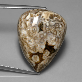 41.91캐럿 천연 멀티컬러 재스퍼, 배 모양, 31.2×25 mm, 불투명체