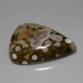 39.82캐럿 천연 멀티컬러 재스퍼, 트릴리언, 30.2×21.5 mm, 불투명체