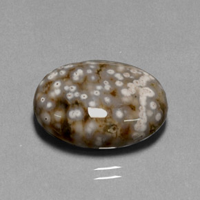 13.68캐럿 천연 멀티컬러 재스퍼, 타원형 컷, 18.9×14.3 mm, 불투명체