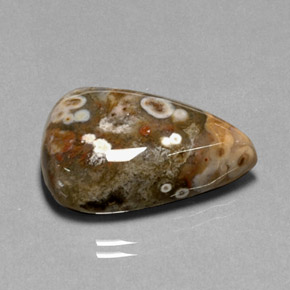 20.99캐럿 천연 멀티컬러 재스퍼, 배 모양, 23.8×15.2 mm, 불투명체