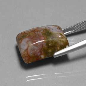17.72캐럿 천연 멀티컬러 재스퍼, 바게트, 18.2×11.5 mm, 불투명체