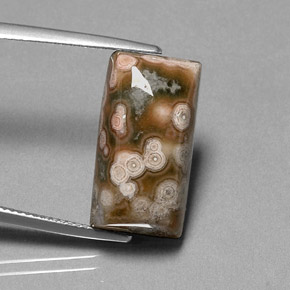 15.49캐럿 천연 멀티컬러 재스퍼, 바게트, 19.5×10.4 mm, 불투명체