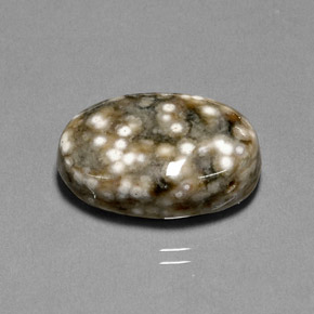 17.44캐럿 천연 멀티컬러 재스퍼, 타원형 컷, 21.1×14.4 mm, 불투명체