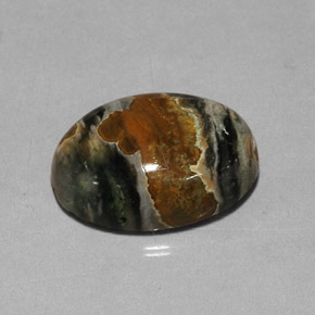 11.51캐럿 천연 멀티컬러 재스퍼, 타원형 컷, 18.2×13.4 mm, 불투명체