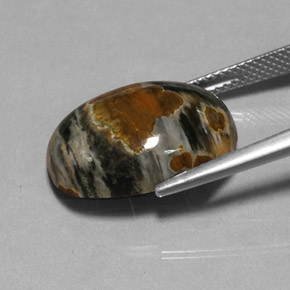 11.51캐럿 천연 멀티컬러 재스퍼, 타원형 컷, 18.2×13.4 mm, 불투명체