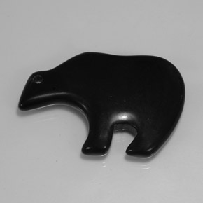 36.77캐럿 천연 검정색 재스퍼, 멋진 모양, 38.6×25.1 mm, 불투명체
