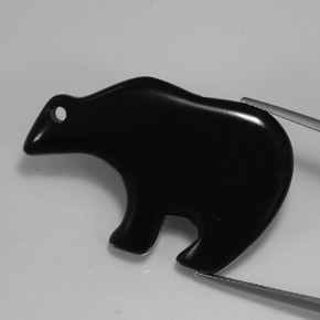 36.77캐럿 천연 검정색 재스퍼, 멋진 모양, 38.6×25.1 mm, 불투명체