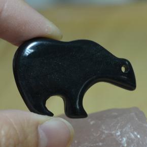 42.52캐럿 천연 검정색 재스퍼, 멋진 모양, 38.4×24.2 mm, 불투명체