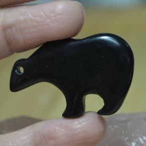 42.52캐럿 천연 검정색 재스퍼, 멋진 모양, 38.4×24.2 mm, 불투명체