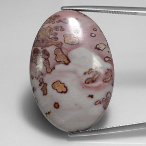 32.70캐럿 천연 멀티컬러 재스퍼, 타원형 컷, 32.5×22.3 mm, 불투명체