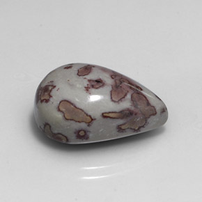15.13캐럿 천연 멀티컬러 재스퍼, 배 모양, 19.7×14.7 mm, 불투명체