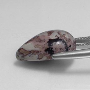 15.13캐럿 천연 멀티컬러 재스퍼, 배 모양, 19.7×14.7 mm, 불투명체