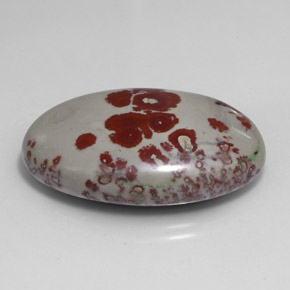 37.87캐럿 천연 멀티컬러 재스퍼, 타원형 컷, 31.9×21.8 mm, 불투명체