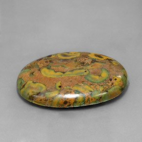 25.79캐럿 천연 멀티컬러 재스퍼, 타원형 컷, 30.3×21.3 mm, 불투명체