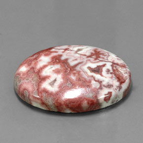 38.30캐럿 천연 멀티컬러 재스퍼, 타원형 컷, 32.3×24.1 mm, 불투명체