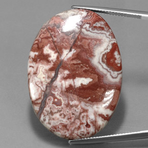 43.95캐럿 천연 멀티컬러 재스퍼, 타원형 컷, 37.9×26.9 mm, 불투명체