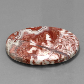 43.95캐럿 천연 멀티컬러 재스퍼, 타원형 컷, 37.9×26.9 mm, 불투명체