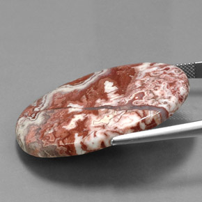 43.95캐럿 천연 멀티컬러 재스퍼, 타원형 컷, 37.9×26.9 mm, 불투명체