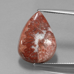 10.75캐럿 천연 멀티컬러 재스퍼, 배 모양, 19.8×14.7 mm, 불투명체