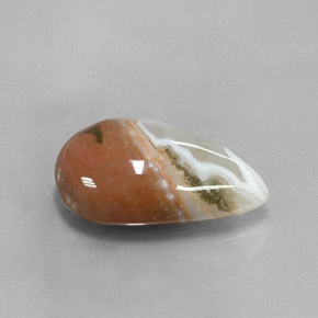 9.07캐럿 천연 멀티컬러 재스퍼, 배 모양, 18.3×12 mm, 불투명체