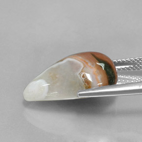 9.07캐럿 천연 멀티컬러 재스퍼, 배 모양, 18.3×12 mm, 불투명체