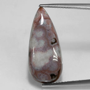 11.23캐럿 천연 멀티컬러 재스퍼, 배 모양, 24.1×10.8 mm, 불투명체