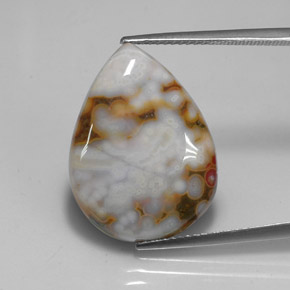 11.87캐럿 천연 멀티컬러 재스퍼, 배 모양, 22.5×16.7 mm, 불투명체