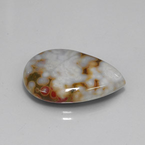11.87캐럿 천연 멀티컬러 재스퍼, 배 모양, 22.5×16.7 mm, 불투명체