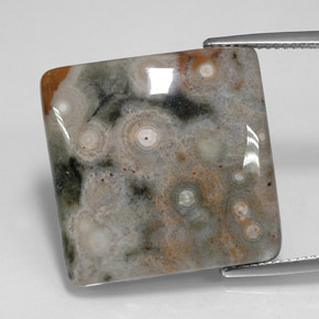 23.39캐럿 천연 멀티컬러 재스퍼, 스퀘어, 21.7×21.7 mm, 불투명체