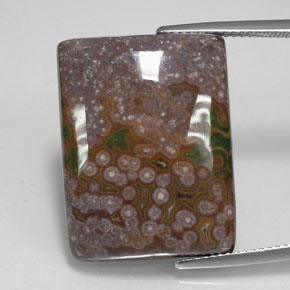 26.22캐럿 천연 멀티컬러 재스퍼, 바게트, 23.2×17.7 mm, 불투명체