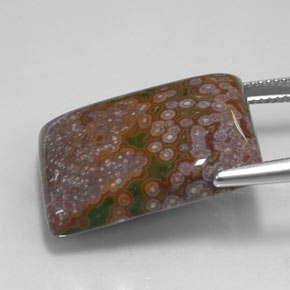 26.22캐럿 천연 멀티컬러 재스퍼, 바게트, 23.2×17.7 mm, 불투명체
