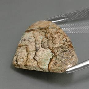 18.86캐럿 천연 멀티컬러 재스퍼, 배 모양, 34.6×21.8 mm, 불투명체