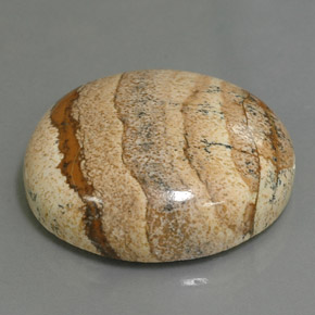 38.01캐럿 천연 멀티컬러 재스퍼, 타원형 컷, 26.3×24.1 mm, 불투명체
