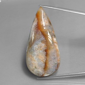44.77캐럿 천연 멀티컬러 재스퍼, 배 모양, 43.6×21.3 mm, 불투명체