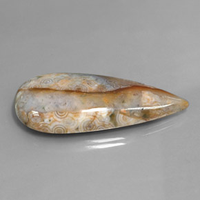 44.77캐럿 천연 멀티컬러 재스퍼, 배 모양, 43.6×21.3 mm, 불투명체