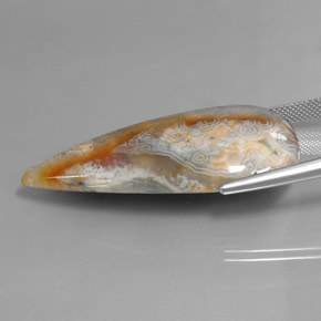 44.77캐럿 천연 멀티컬러 재스퍼, 배 모양, 43.6×21.3 mm, 불투명체