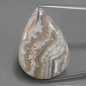 44.46캐럿 천연 멀티컬러 재스퍼, 배 모양, 37.4×26 mm, 불투명체