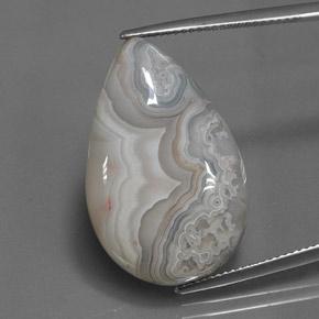 23.01캐럿 천연 멀티컬러 재스퍼, 배 모양, 27.8×17.9 mm, 불투명체