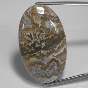 35.78캐럿 천연 멀티컬러 재스퍼, 타원형 컷, 37.9×22.8 mm, 불투명체