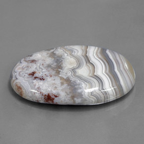 46.63캐럿 천연 멀티컬러 재스퍼, 타원형 컷, 37.3×23.4 mm, 불투명체