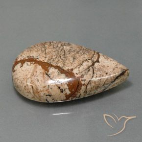 36.58캐럿 천연 다색 벽옥, 배 모양, 불투명체