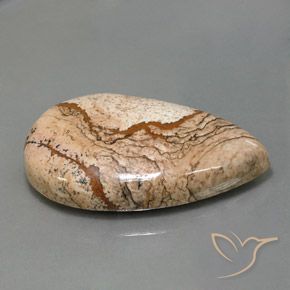 73.69캐럿 천연 다색 벽옥, 배 모양, 불투명체