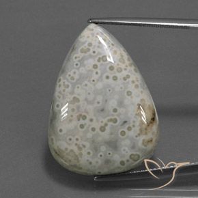 34.98ct 자연스러운 다색 벽옥, 배 모양, 불투명체