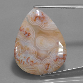 25.49캐럿 천연 멀티컬러 재스퍼, 배 모양, 32.9×25.5 mm, 불투명체