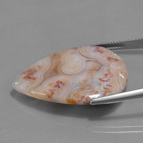 25.49캐럿 천연 멀티컬러 재스퍼, 배 모양, 32.9×25.5 mm, 불투명체