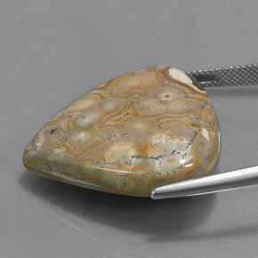 38.48캐럿 천연 다색 벽옥, 배 모양, 불투명체