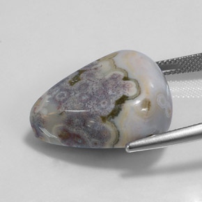 29.32캐럿 천연 멀티컬러 재스퍼, 배 모양, 22.9×19.6 mm, 불투명체