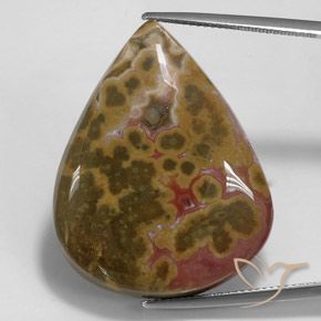 41.21ct 자연스러운 다색 벽옥, 배 모양, 불투명체